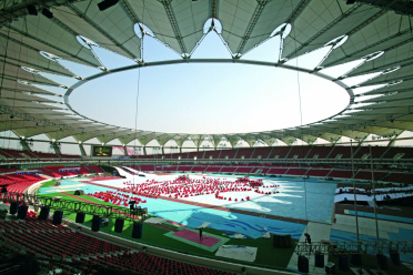 Çin' de Century Lotus Stadyumu germe tavanı 